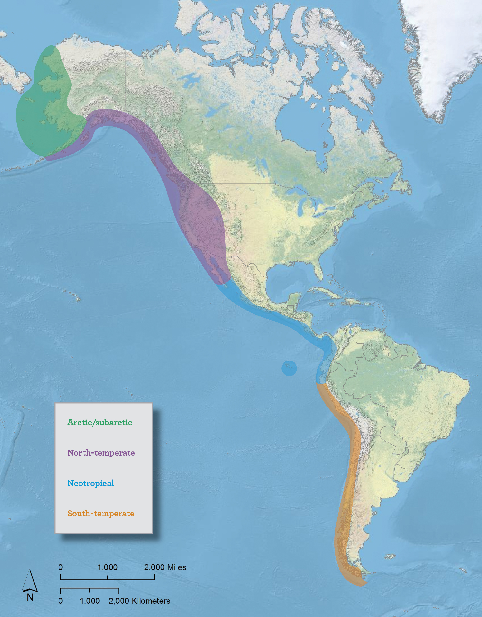 Pacific Americas Shorebird Conservation Strategy project area and focal geographic regions. 