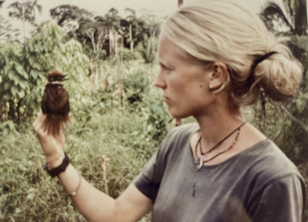 Helen doing field work in Peru, 1998.