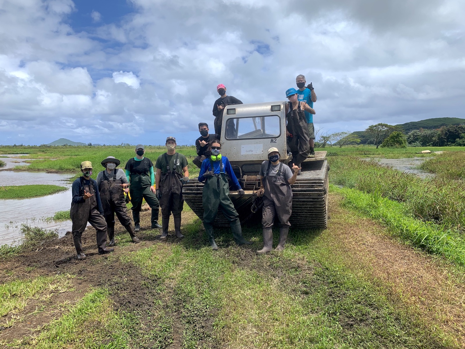 Volunteers make all the difference when it comes to removing invasive plants. <br>Photo courtesy of Hawaiʻi Department of Land and Natural Resources