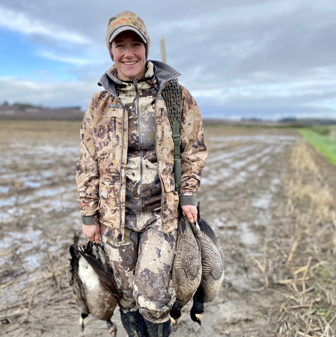 Sara waterfowl hunting in the Willamette Valley. 