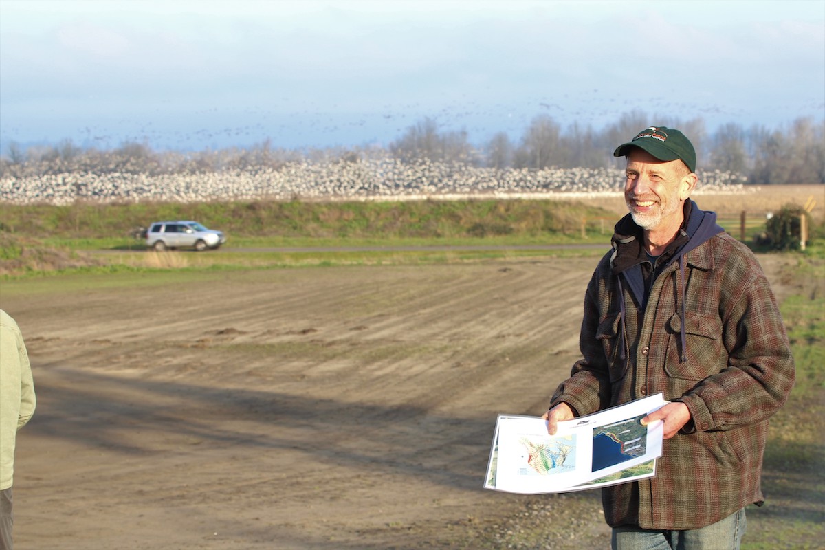 Glenn Lamb, Executive Director at Columbia Land Trust, on site at Cranes' Landing. <br>© Monica Iglecia