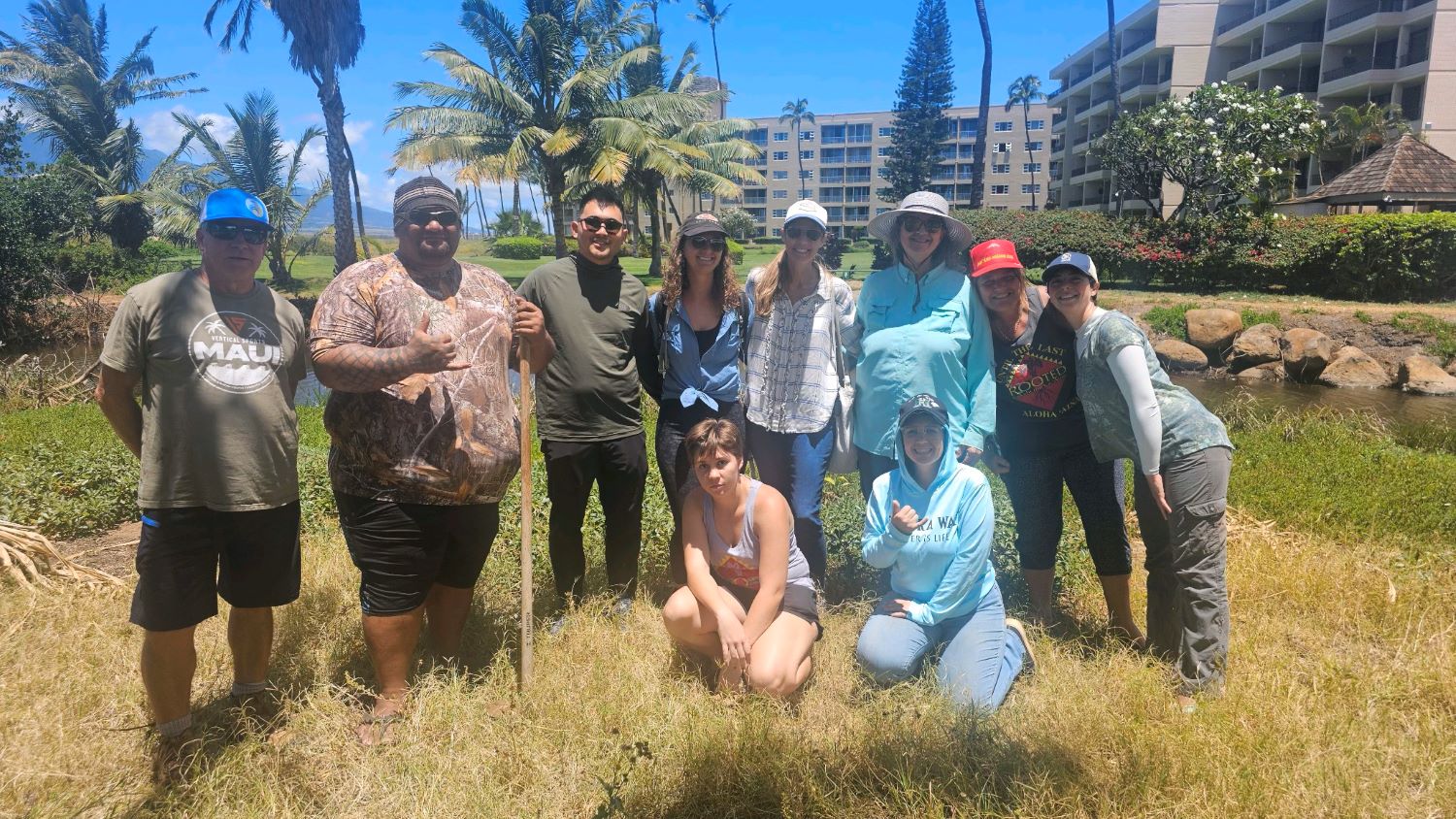 Workshop attendees on the South Maui Urban Wetlands Tour and field trip.