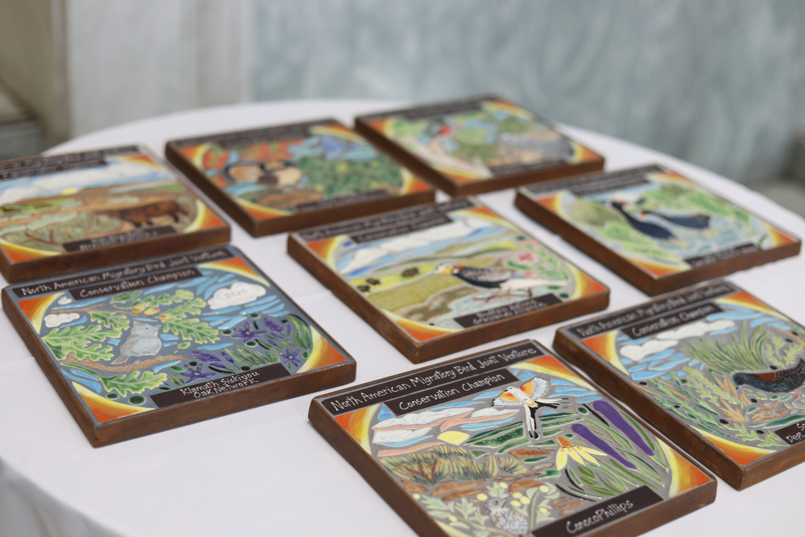 This image shows conservation champion awards at the Celebration of Partnerships Reception.