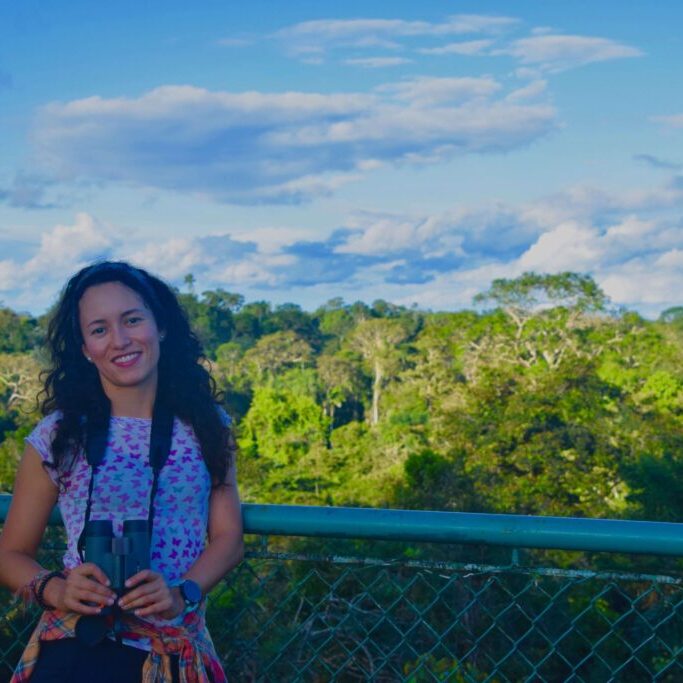 Jenny while birding in the Amazon