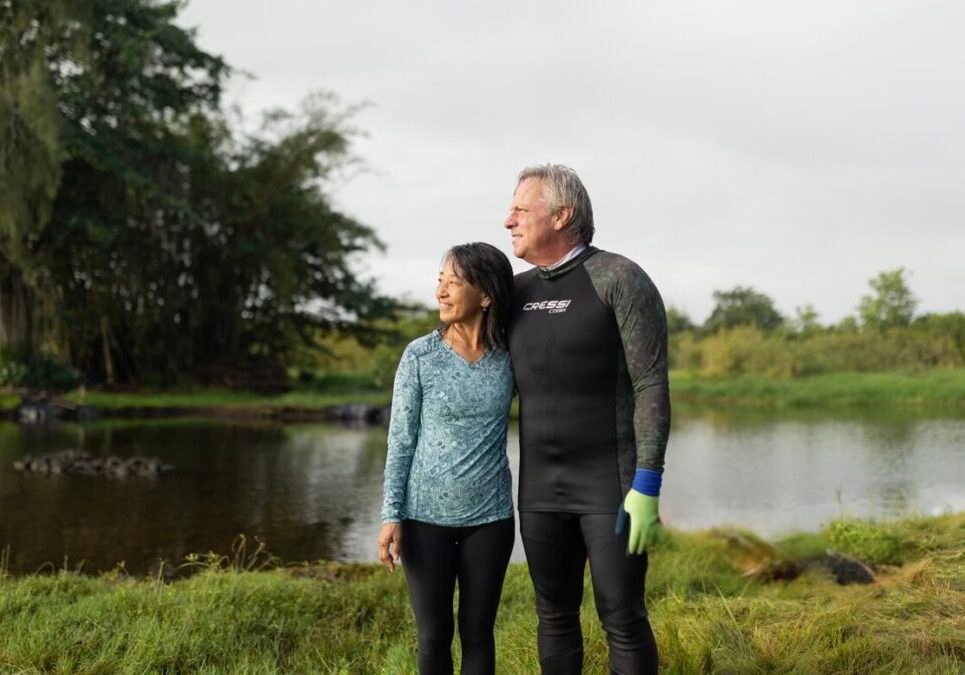 Kumiko and Patrick Mattison founded ʻĀina Hoʻōla Initiative. Credit: ʻĀina Hoʻōla Initiative.