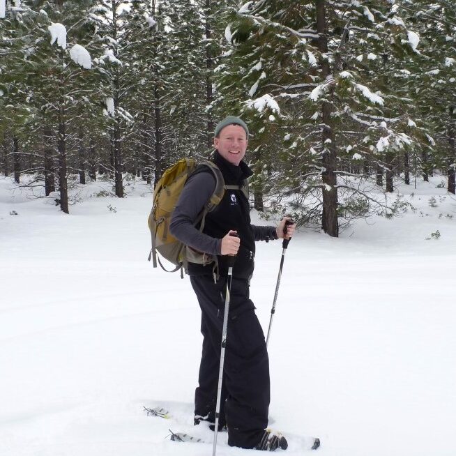 Eric snowshoeing. 