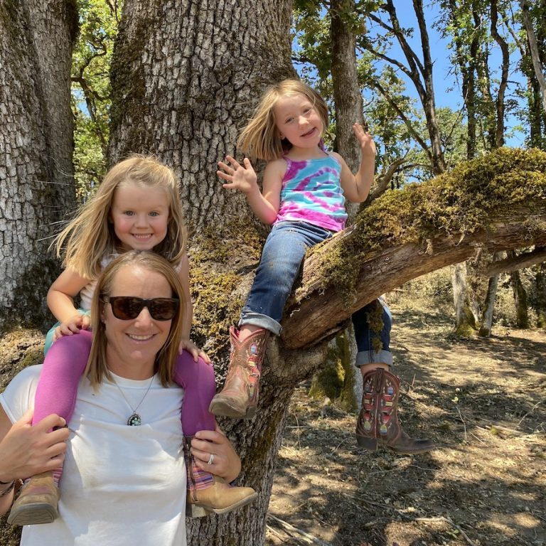 Sara with her daughters Josie and Ellie. 